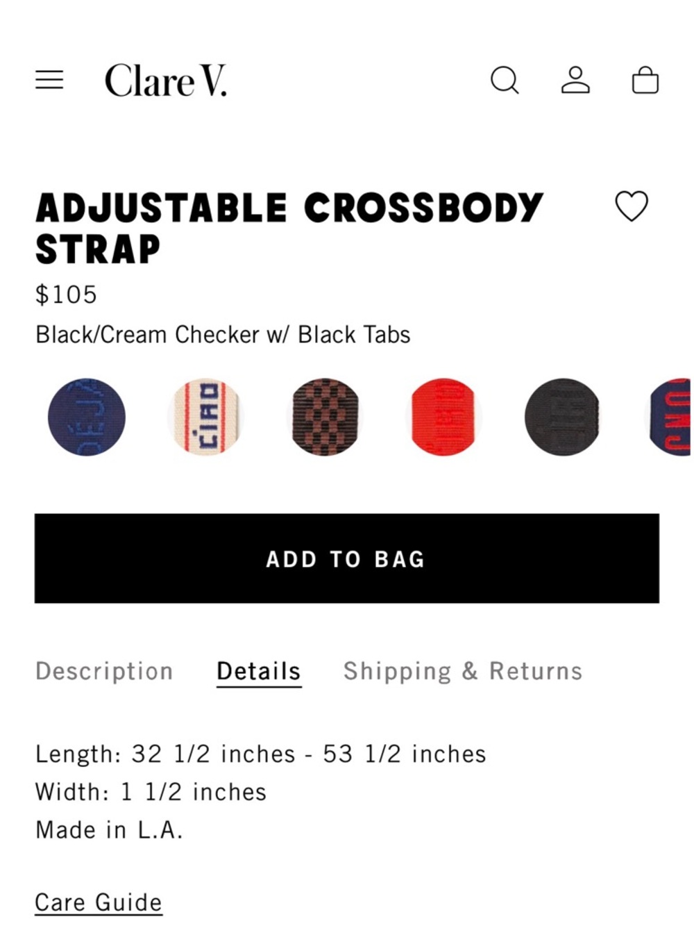 Detachable Beige & Black Checkered Bag Strap with Gold Hardware - Picture 7 of 7